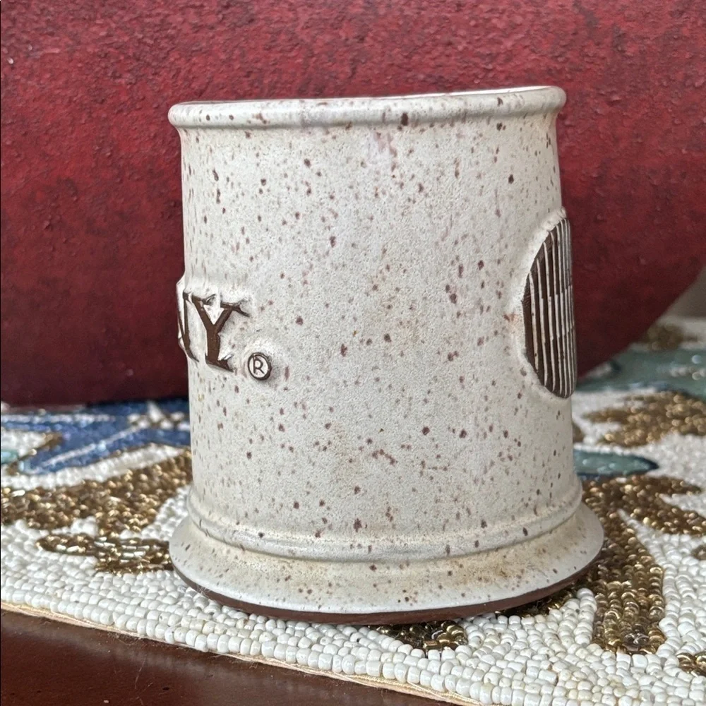 Onion River Pottery Speckled Ceramic Coffee Mug SONY Embossed Rustic Stoneware
